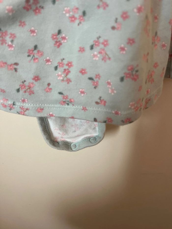 Robe body bleu fleurs roses H&M 1-3 mois - photo numéro 4