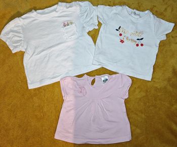 Lot maillot manche courte 3 mois fille 