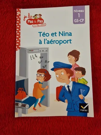 Livre je lis pas à pas avec teo et Nina, teo et Nina à l'aéroport