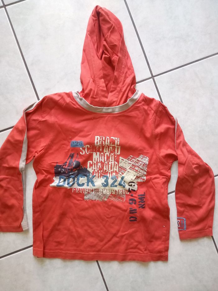 T shirt garçon manches longues, à capuche