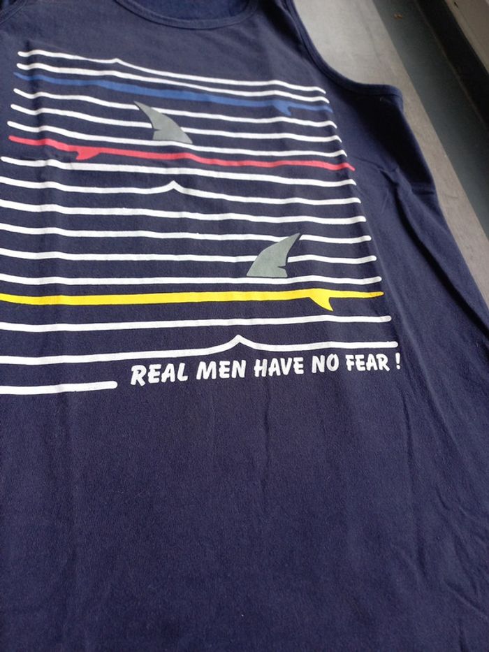 Tee-shirt imprimé sans manches marine homme 🚹 - photo numéro 3