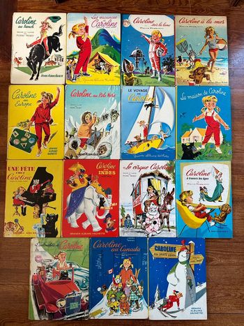 Lot livres intégrale collection complète 15 Caroline Grands albums Hachette éditions originales
