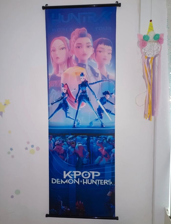 Poster en toile k-pop demon hunters 120x40cm neuf
