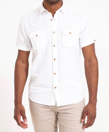 chemise manches courtes blanche armand thiery taille S