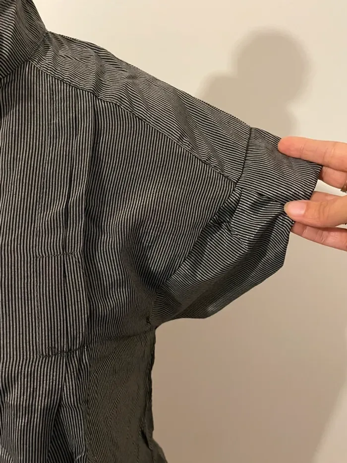 Robe chemise noire rayée Tolentino – Taille S - photo numéro 3