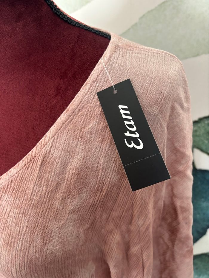 Robe tunique de plage rose Etam neuf - photo numéro 3