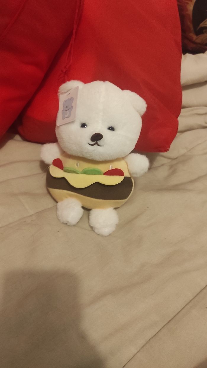 Peluche chien burger