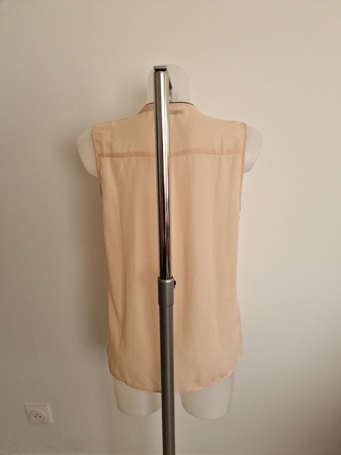 Haut beige abricot à bordure noir Mango - photo numéro 5