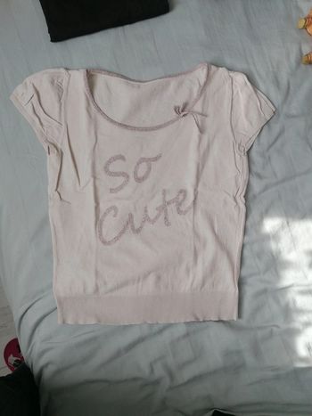 Tee shirt femme rose claire 38