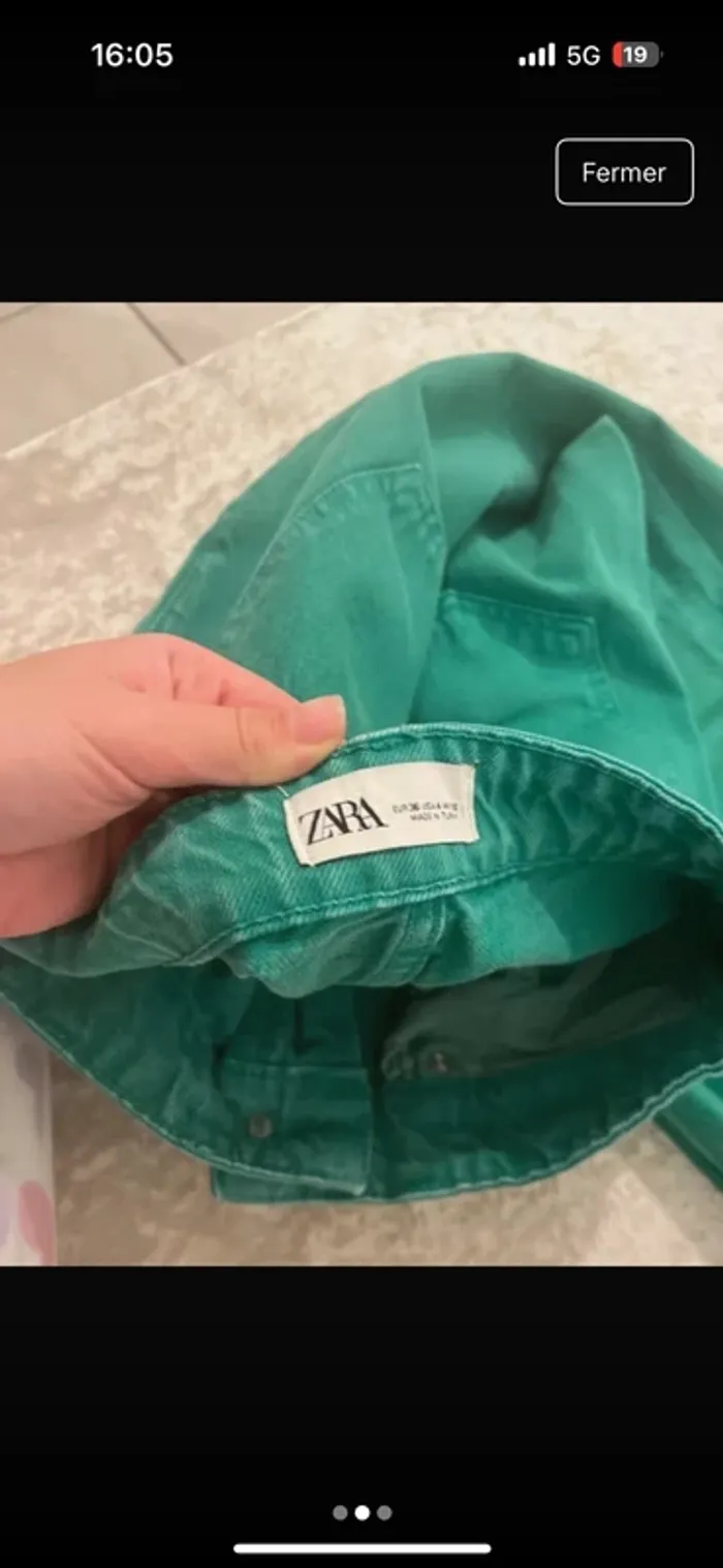 Jean Zara vert taille S - photo numéro 2