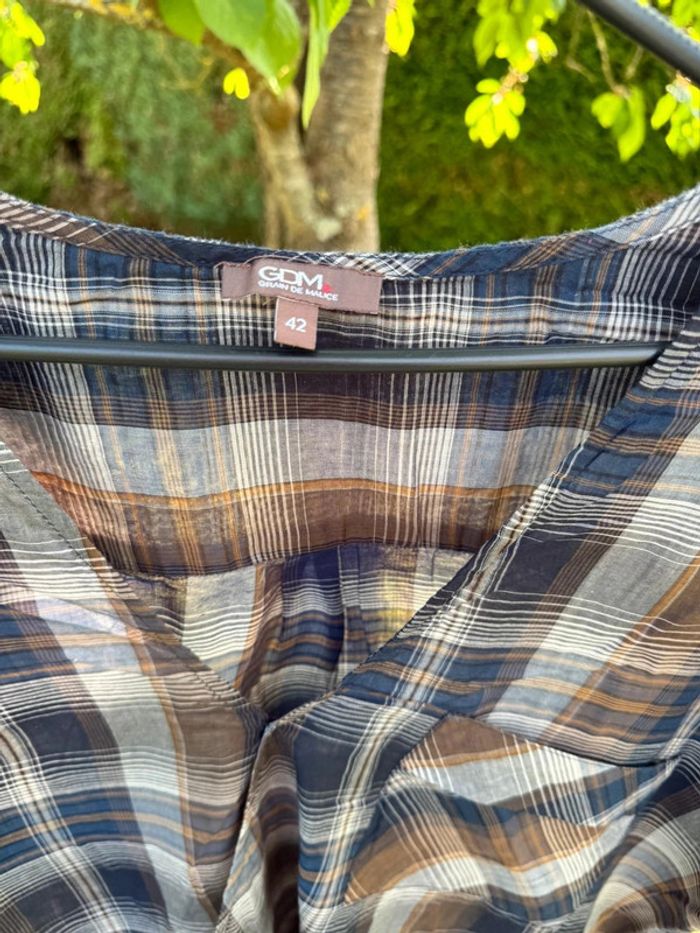 Blouse 3/4 à carreau || grain de malice || XL - photo numéro 6