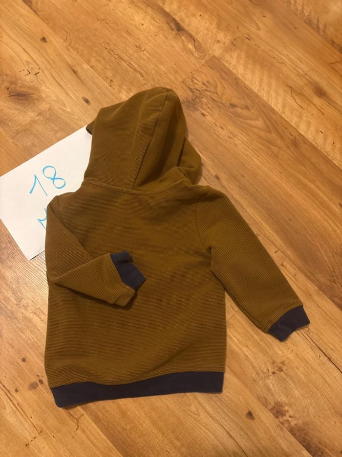 Pull capuche marron Obaibi 18 mois - photo numéro 3