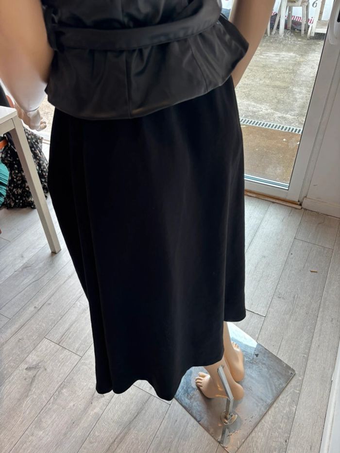Robe combinaison avec haut en cuir et jupe longue Zara - photo numéro 8