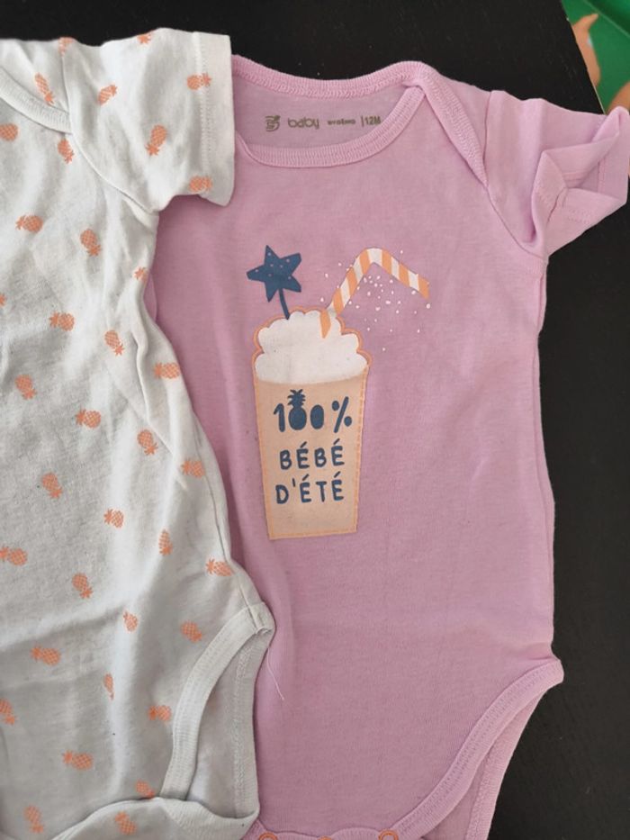 Lot de bodies manches courtes 12 mois - photo numéro 7
