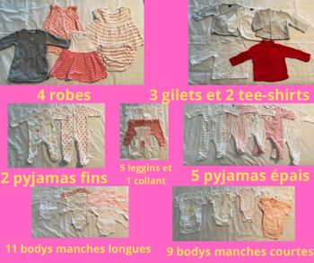 Lot de 3 mois fille de 42 pièces