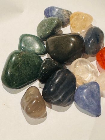 Lot de pierres roulées XL et L – 280 g – Aventurine, Obsidienne, Quartz, Sodalite, Cornaline