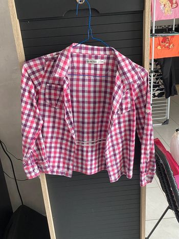 chemise à carreaux, rose et violette pour filles