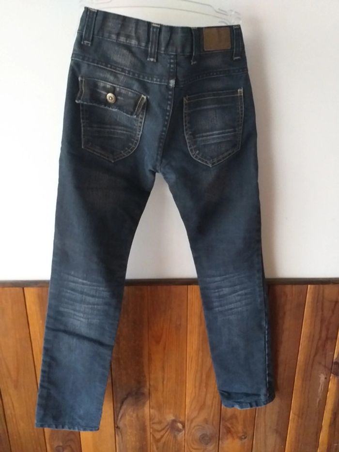 Jeans foncé effet délavé par endroits - photo numéro 2