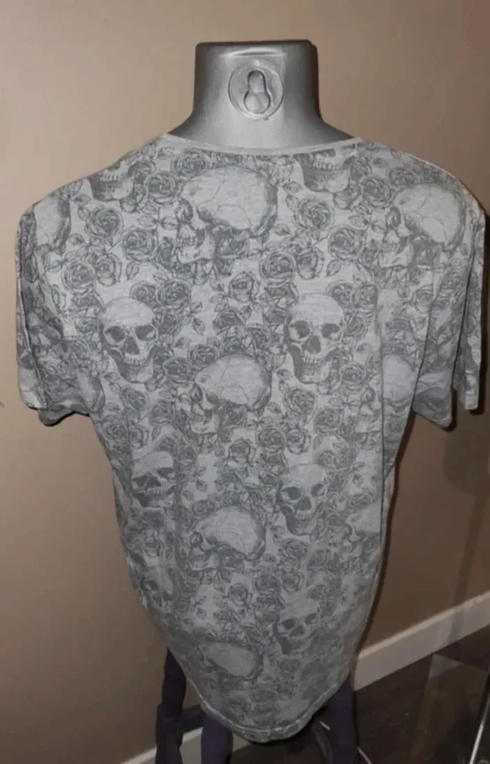 Tee-shirt homme imprimé tête de mort XL - photo numéro 3