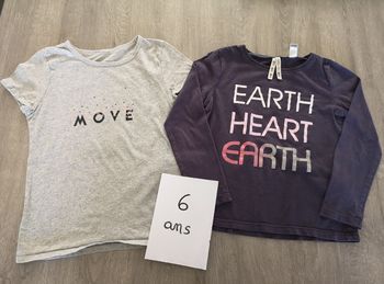 Lot de 2 tee shirt 6 ans fille