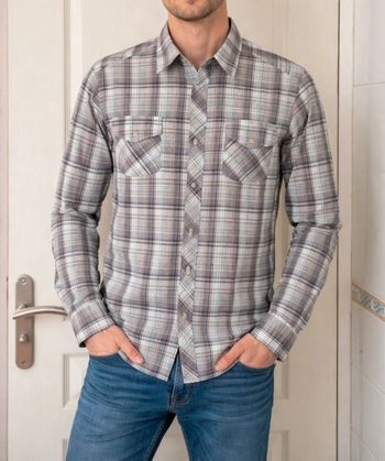 Chemise à rayures gris homme bonobo taille S/36