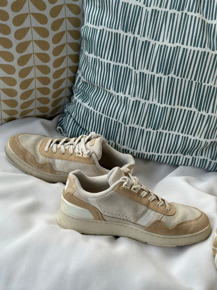 Baskets sneakers Lacoste blanches & beiges – Taille 36 - photo numéro 11