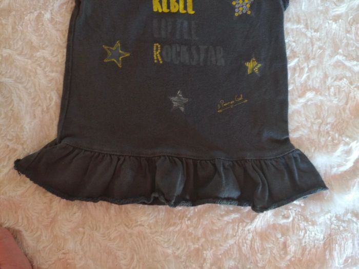 Tee shirt chemise manches courtes Fille 12/18 mois Rebel little rockstar étoiles 3 pommes - photo numéro 4