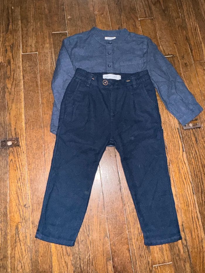 Chemise Bout’chou et pantalon Zara 24 mois - photo numéro 3