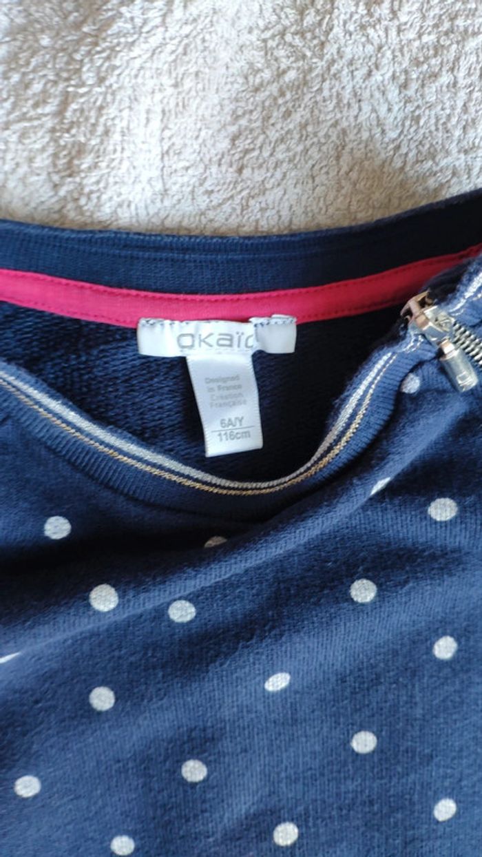 Robe Okaïdi 6 ans bleue à pois - photo numéro 2
