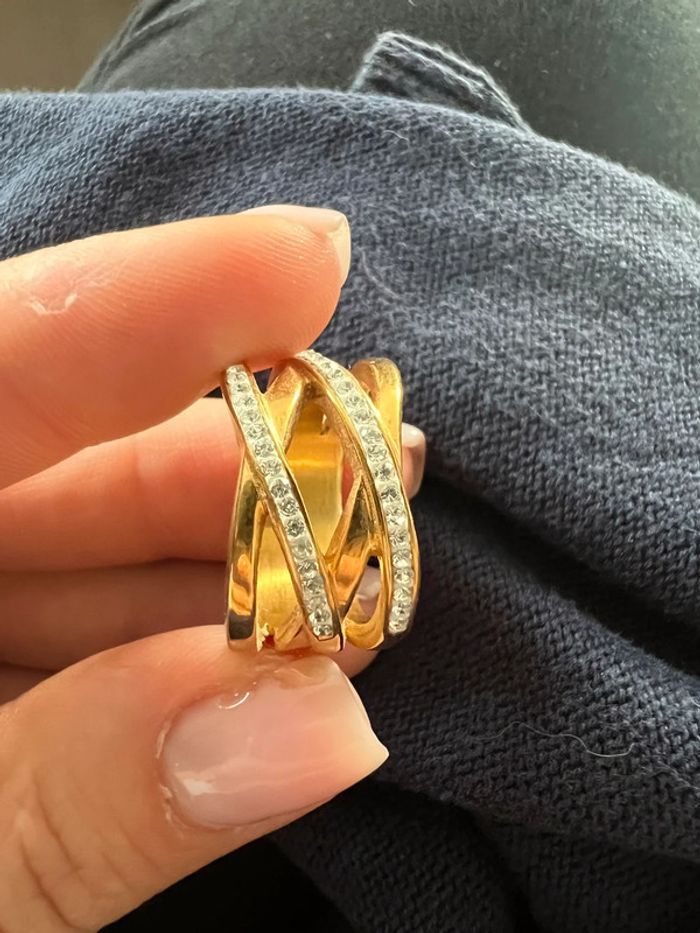 Bague dorée et strass - photo numéro 6