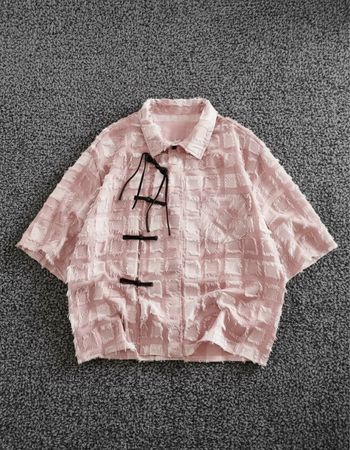 Chemise rose texture Japan style -oversize