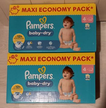 216 Couches Pampers Baby-Dry Taille 4 (2 Maxi Packs)