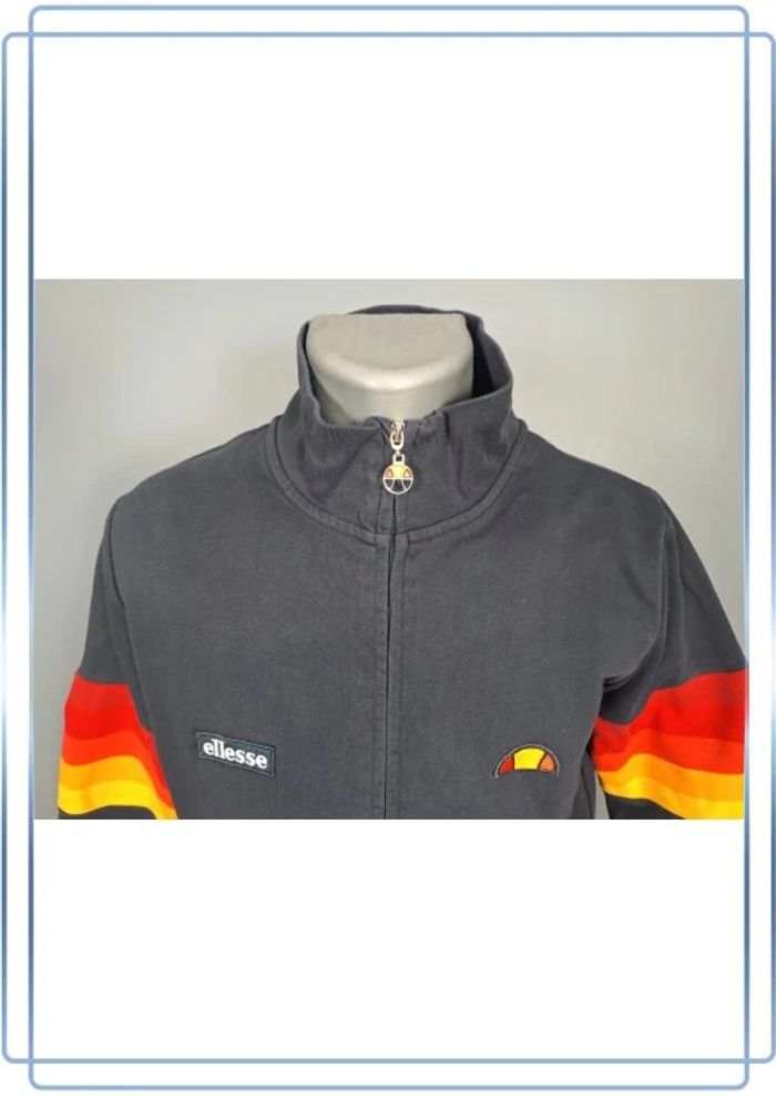 Veste  /Track jacket ellesse vintage bleu foncé / homme - taille M / brodé (104) - photo numéro 2