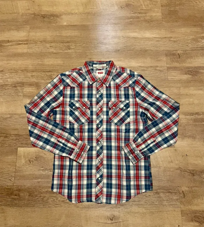 Chemise levi’s à carreaux vintage rouge et blanc taille S