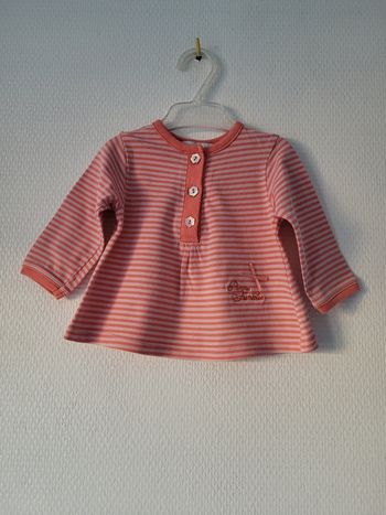 T-shirt rayé Pomme Framboise 3 mois TBE