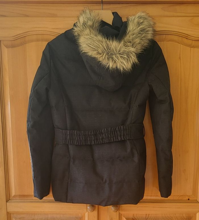 Esprit Doudoune TL/T40-Grise-Capuche Imitation Fourrure Détachable-Coupe Droite avec Plumes - photo numéro 3