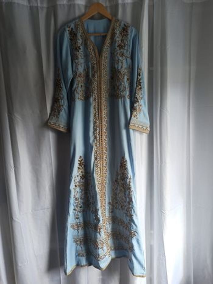 Caftan marocain bleu ciel - photo numéro 1
