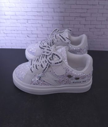 Baskets Scintillantes à Paillettes & Scratchs - Taille 27 - Neuves