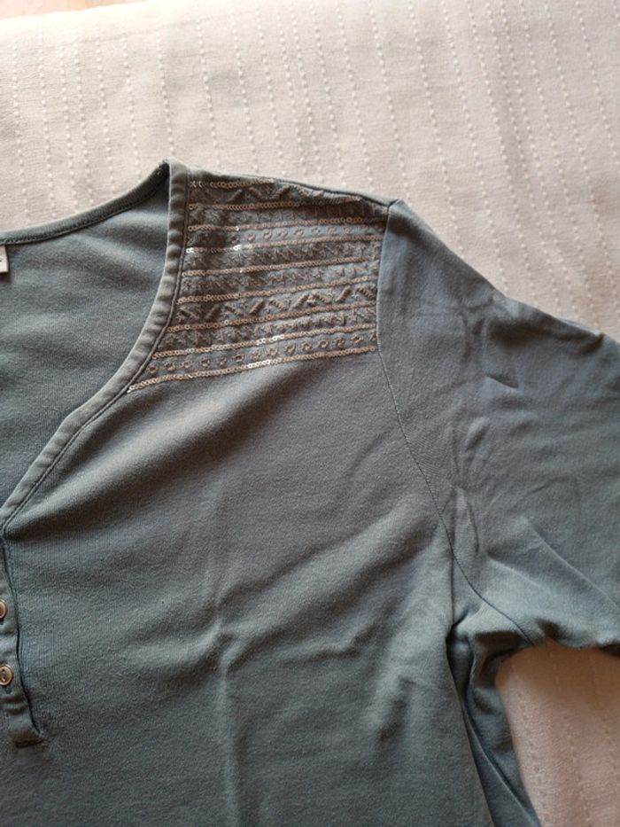 T-shirt turquoise Damart taille 46 48 - photo numéro 3