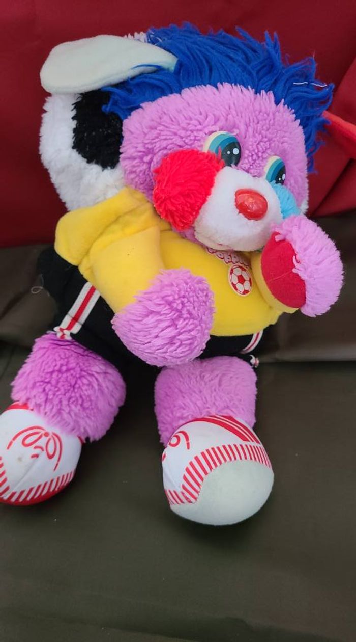 Ancienne Peluche Doudou Popples Sportif Football Transforme Ballon de 1986 - photo numéro 4