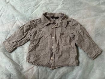 Chemise rayures blanches et marrons 6 mois jacadi