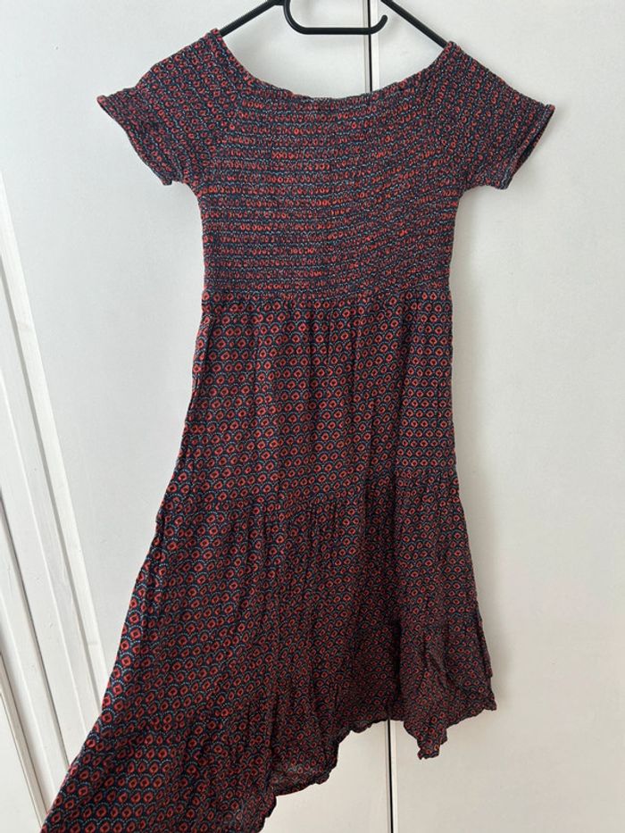 Robe d’été en coton 10 ans - bordeaux style bohème