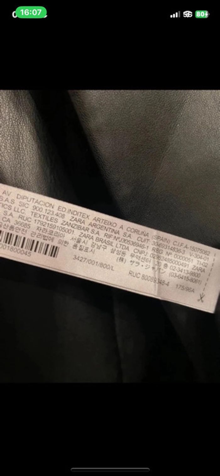 Très beau tailleur blazer jupe en similicuir Zara taille 40/42 - photo numéro 8