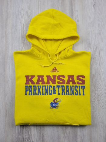 Adidas Kansas Jayhawks Hoodie – NCAA US – Jaune Vif – Excellent état