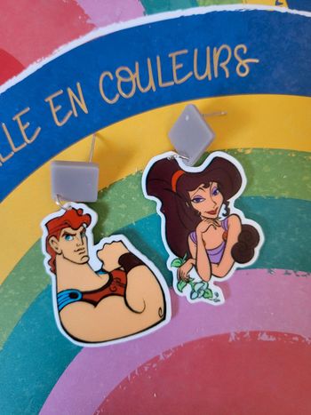 Boucles d'oreilles Hercule et Megara Disney