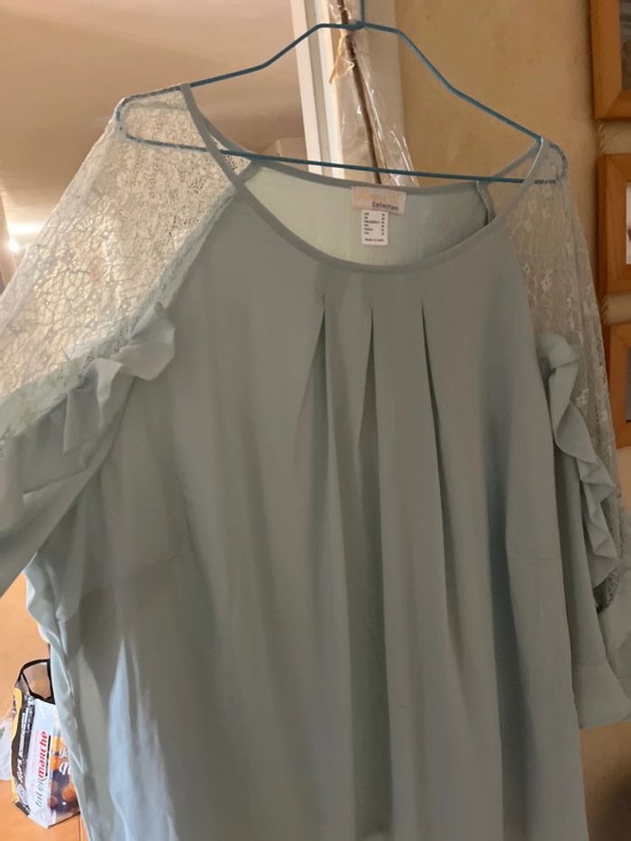 Blouse vert d eau taille 52
