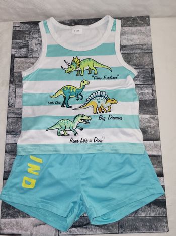 Ensemble short et débardeur dinosaures 9/12mois