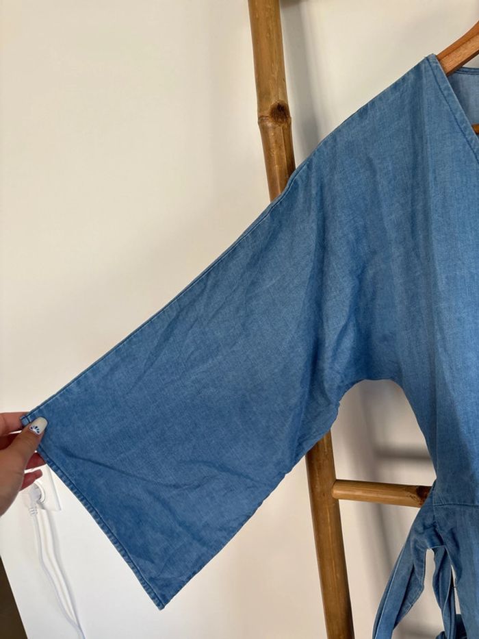 Combi short imitation jean avec ceinture Zara taille XS - photo numéro 3