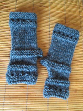 Mitaines fille verte tricot