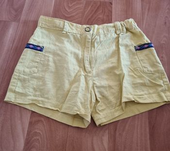 short jaune sergent major fille taille 11 ans